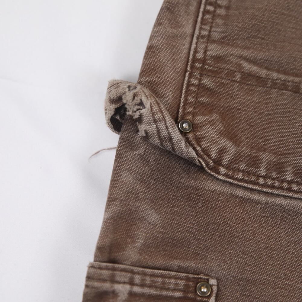 Vintage Carhartt B136 DKB Distressed Faded Brown Double Knee Pants 33x30 - Picture 9 of 16